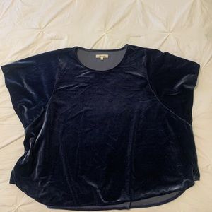 Navy Velvet Madewell Top